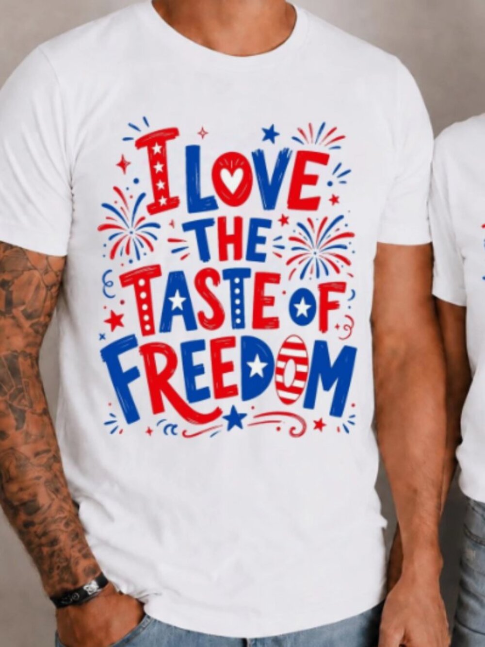 Love The Taste Of Freedom Patriotic USA 4th Of July Graphic Tee Shirt